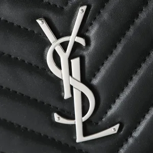 Saint Laurent LouLou Shoulder Bag Medium Black Silver Hardware Exact Size Unknown 230