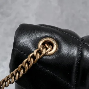 Saint Laurent LouLou Shoulder Bag Medium Gray Gold Hardware Exact Size Unknown 027