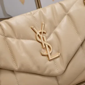Saint Laurent LouLou Shoulder Bag Medium Tan Gold Hardware Exact Size Unknown 024