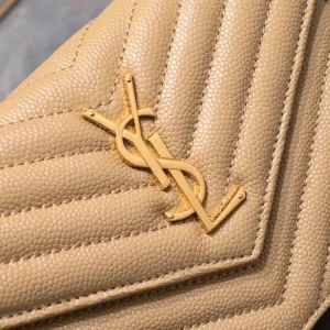 Saint Laurent LouLou Shoulder Bag Medium Tan Gold Hardware Exact Size Unknown 035