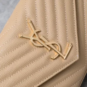 Saint Laurent LouLou Shoulder Bag Medium Tan Gold Hardware Exact Size Unknown 063
