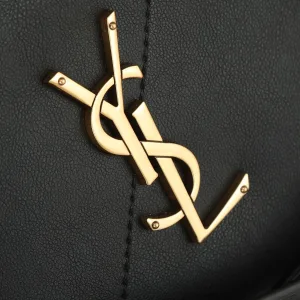 Saint Laurent Drawstring Shoulder Bag Medium Black Gold Hardware Exact Size Unknown 007