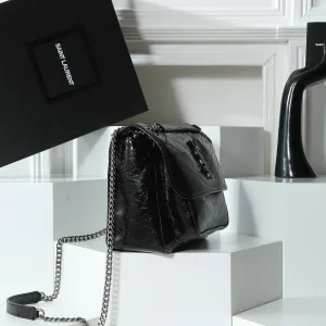Saint Laurent Niki Messenger Bag Medium Black Silver Hardware Exact Size Unknown 256