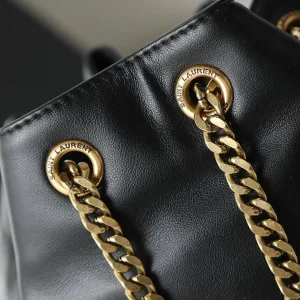 Saint Laurent Drawstring Shoulder Bag Medium Black Gold Hardware Exact Size Unknown 100