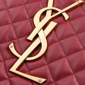 Saint Laurent Puffer Shoulder Bag Large Red Gold Hardware Exact Size Unknown 137
