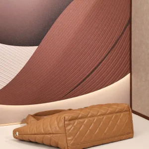 Saint Laurent Puffer Shoulder Bag Large Tan Gold Hardware Exact Size Unknown 143