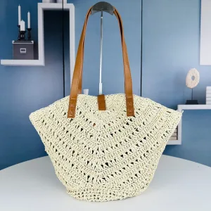 Saint Laurent Raffia Basket Tote Bag Large Blue Gold Hardware Exact Size Unknown 004