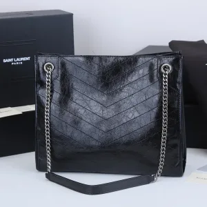 Saint Laurent Shopping Tote Bag Large Black Gold Hardware Exact Size Unknown 059