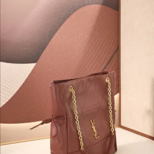 Saint Laurent Shopping Tote Bag Large Red Gold Hardware Exact Size Unknown 107