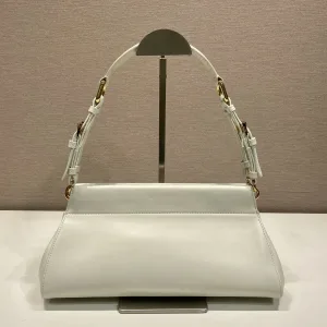 Prada Cleo Hobo Small Ivory Gold Hardware
