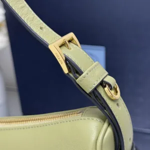 Prada Cleo Moon Bag Medium Light Green Silver Hardware
