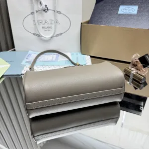Prada Cleo Shoulder Bag Small Silver Gold Hardware