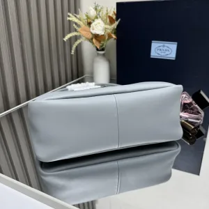 Prada Galleria Top Handle Small White Gold Hardware