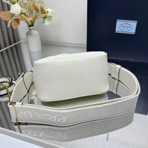Prada Galleria Top Handle Small White Gold Hardware Variant 3