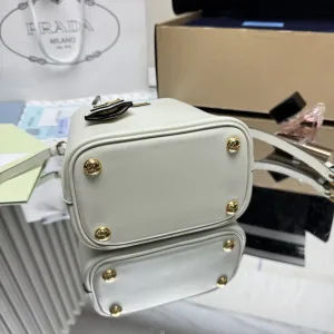Prada Galleria Tote Medium White Gold Hardware
