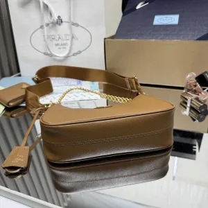 Prada Hobo Gift Set Small Caramel Gold Hardware