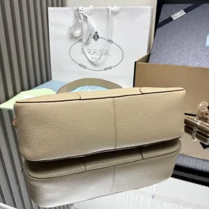 Prada Hobo Shoulder Bag Medium Beige Gold Hardware