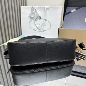 Prada Hobo Shoulder Bag Medium Black Silver Hardware