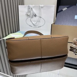 Prada Hobo Shoulder Bag Medium Caramel Gold Hardware