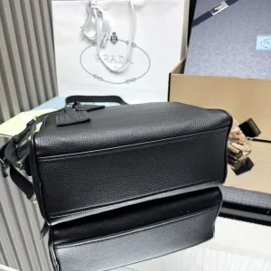 Prada Leather Backpack Medium Black Silver Hardware