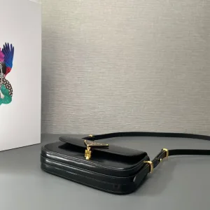 Prada Patent Camera Bag Small Black Gold Hardware