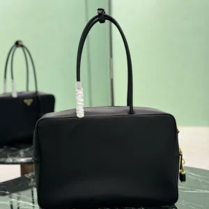 Prada Saffiano Boston Bag Small Black Gold Hardware Variant 2
