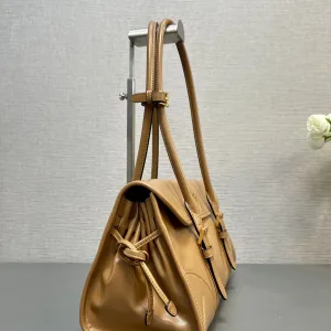 Prada Soft Leather Satchel Large Caramel Gold Hardware