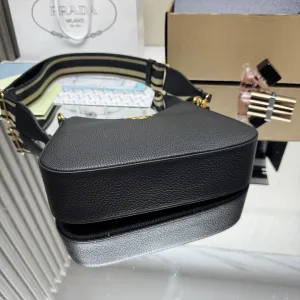Prada Triangle Shoulder Bag Small Black Gold Hardware Variant 2