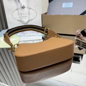 Prada Triangle Shoulder Bag Small Caramel Gold Hardware