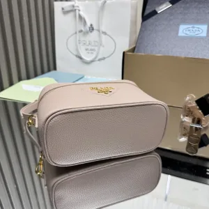 Prada Vanity Case Small Beige Gold Hardware