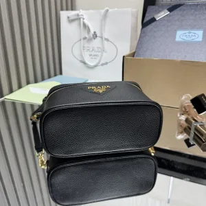 Prada Vanity Case Small Black Gold Hardware