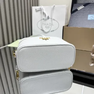 Prada Vanity Case Small White Gold Hardware