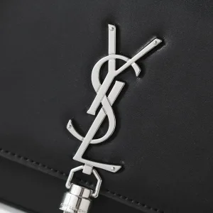 Saint Laurent Kate Chain Bag Small Black Silver Hardware Exact Size Unknown 253