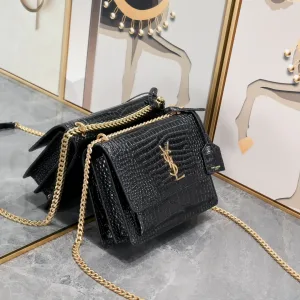 Saint Laurent Kate Chain Bag Small Gray Gold Hardware Exact Size Unknown 055
