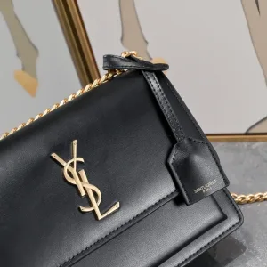 Saint Laurent Kate Chain Bag Small Gray Gold Hardware Exact Size Unknown 056