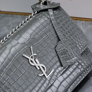 Saint Laurent Kate Chain Bag Small Gray Silver Hardware Exact Size Unknown 054