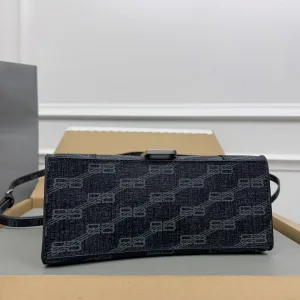 Balenciaga Hourglass Top Handle Medium Black Monogram 26cm