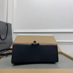 Balenciaga Hourglass Top Handle Small Black Smooth 23cm