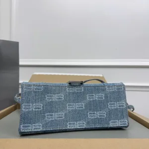 Balenciaga Hourglass Top Handle Small Blue Monogram 23cm