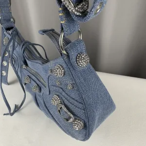 Balenciaga Le Cagole Shoulder Medium Blue Denim 30cm