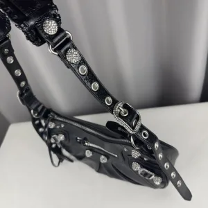Balenciaga Le Cagole Shoulder Small Black Studded 26cm