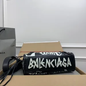 Balenciaga Le City Small Black White Graffiti 26cm
