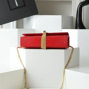 Saint Laurent Kate Chain Bag Small Red Gold Hardware Exact Size Unknown 112