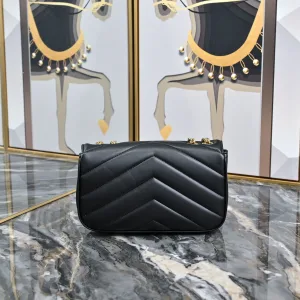 Saint Laurent LouLou Shoulder Bag Medium Black Gold Hardware Exact Size Unknown 037