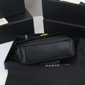 Saint Laurent LouLou Shoulder Bag Medium Black Gold Hardware Exact Size Unknown 043