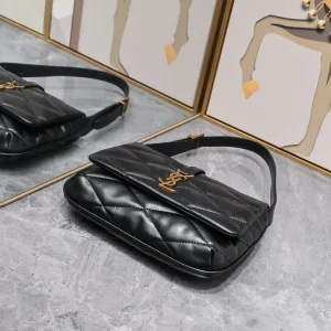 Saint Laurent LouLou Shoulder Bag Medium Black Gold Hardware Exact Size Unknown 046