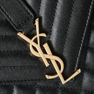 Saint Laurent LouLou Shoulder Bag Medium Black Gold Hardware Exact Size Unknown 093