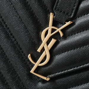 Saint Laurent LouLou Shoulder Bag Medium Black Gold Hardware Exact Size Unknown 095