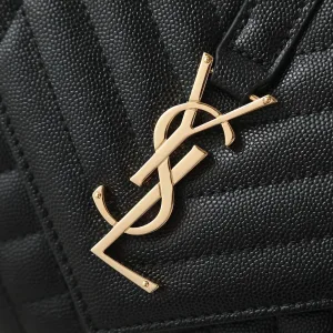 Saint Laurent LouLou Shoulder Bag Medium Black Gold Hardware Exact Size Unknown 099