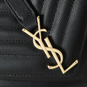 Saint Laurent LouLou Shoulder Bag Medium Black Gold Hardware Exact Size Unknown 226